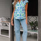 Floral Fusion Flutter Blouse