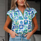 Floral Fusion Flutter Blouse