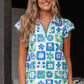 Floral Fusion Flutter Blouse