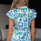 Floral Fusion Flutter Blouse