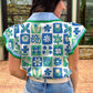 Floral Fusion Flutter Blouse
