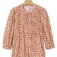 Floral Half Sleeve Blouse Top – Women’s Boho Casual Printed Blouse