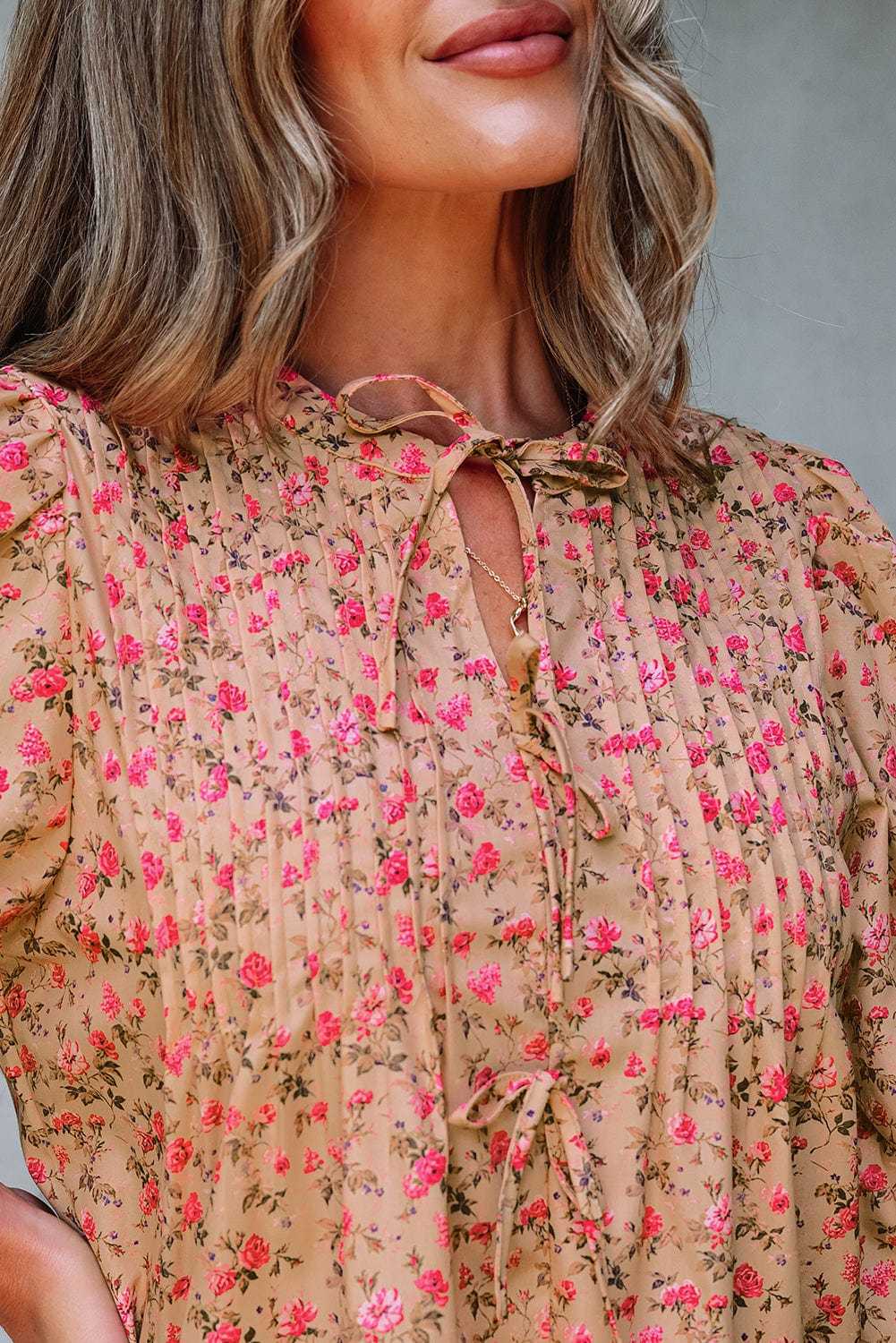 Floral Half Sleeve Blouse Top – Women’s Boho Casual Printed Blouse