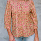 Floral Half Sleeve Blouse Top – Women’s Boho Casual Printed Blouse