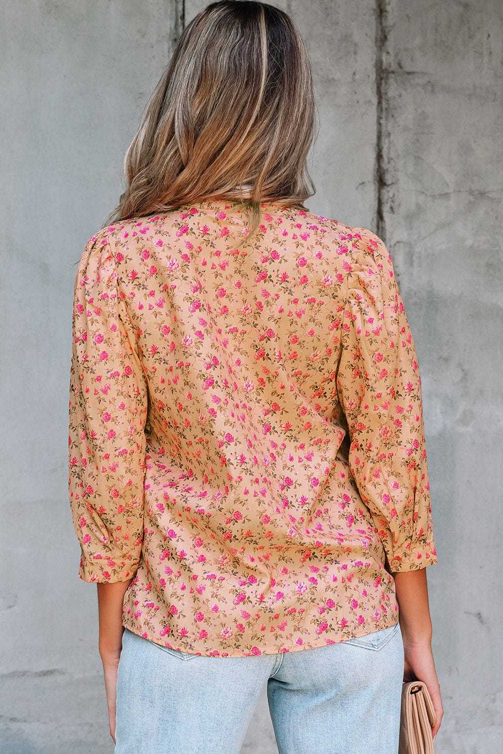Floral Half Sleeve Blouse Top – Women’s Boho Casual Printed Blouse