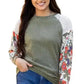 Floral Mosaic Ribbed Blouse