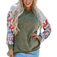 Floral Mosaic Ribbed Blouse