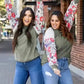 Floral Mosaic Ribbed Blouse