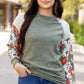 Floral Mosaic Ribbed Blouse