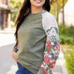 Floral Mosaic Ribbed Blouse