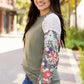 Floral Mosaic Ribbed Blouse