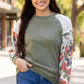 Floral Mosaic Ribbed Blouse