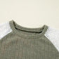 Floral Mosaic Ribbed Blouse