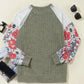 Floral Mosaic Ribbed Blouse