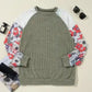Floral Mosaic Ribbed Blouse