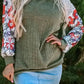 Floral Mosaic Ribbed Blouse