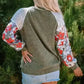 Floral Mosaic Ribbed Blouse
