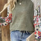 Floral Mosaic Ribbed Blouse