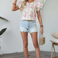 Floral Ruffled Sleeve Summer Top
