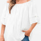 Frosted Lace Off-Shoulder Top - Feminine Elegance