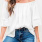 Frosted Lace Off-Shoulder Top - Feminine Elegance