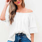 Frosted Lace Off-Shoulder Top - Feminine Elegance
