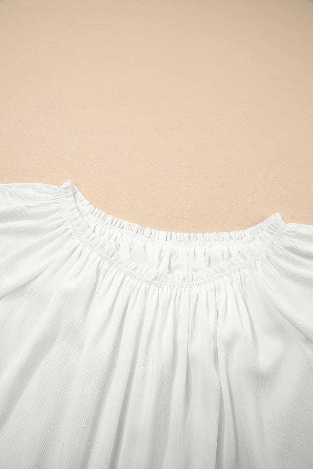 Frosted Lace Off-Shoulder Top - Feminine Elegance