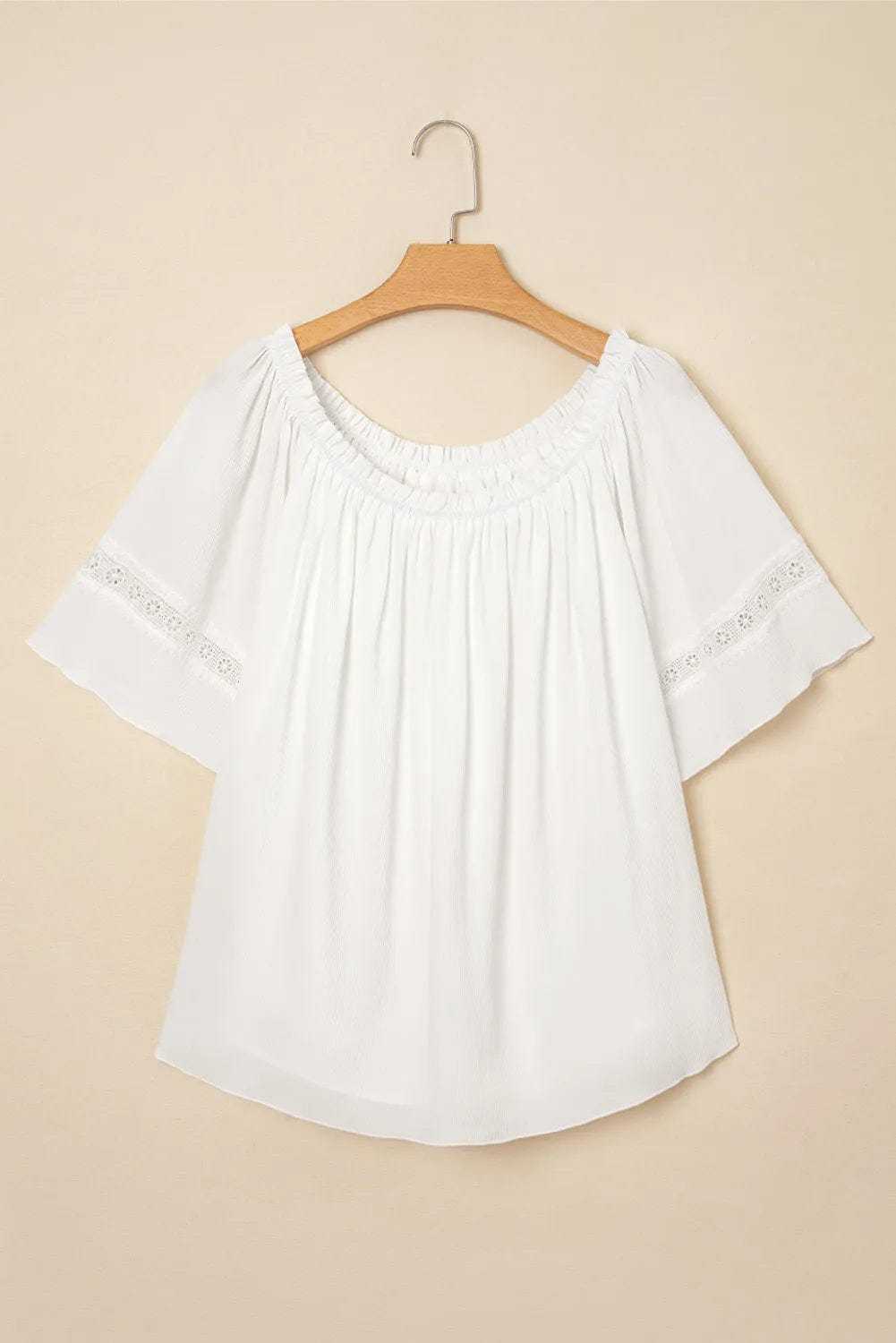 Frosted Lace Off-Shoulder Top - Feminine Elegance