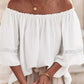 Frosted Lace Off-Shoulder Top - Feminine Elegance