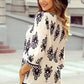 Geometric Glamour Quarter-Sleeve Top