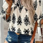 Geometric Glamour Quarter-Sleeve Top