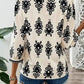 Geometric Glamour Quarter-Sleeve Top
