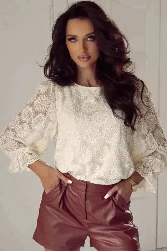 Jacquard Bloom Blouse
