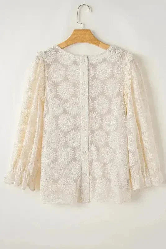 Jacquard Bloom Blouse
