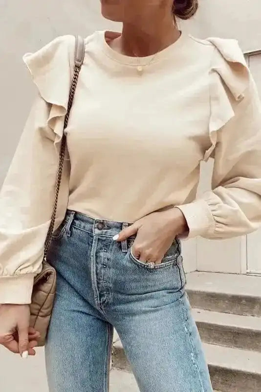 Cascade Elegance Ruffle Blouse