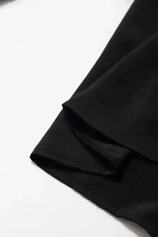 Lace Sleeves Blouse - Black