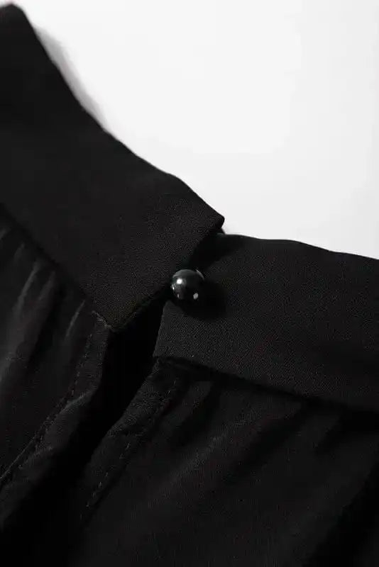 Lace Sleeves Blouse - Black