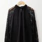 Lace Sleeves Blouse - Black