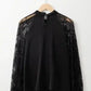 Lace Sleeves Blouse - Black