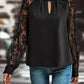 Lace Sleeves Blouse - Black
