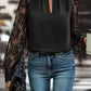 Lace Sleeves Blouse - Black