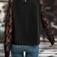 Lace Sleeves Blouse - Black