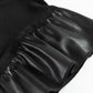 Leather Ruffle Sleeve Blouse