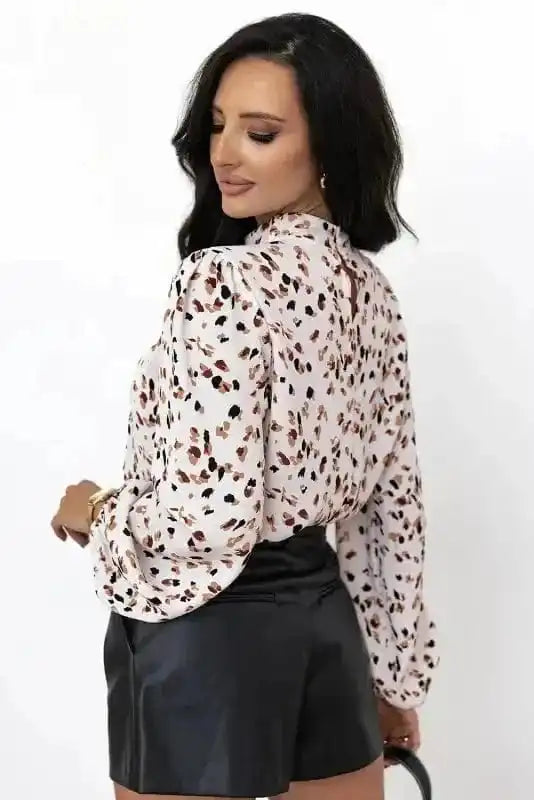 Leopard Luxe Pleated Blouse
