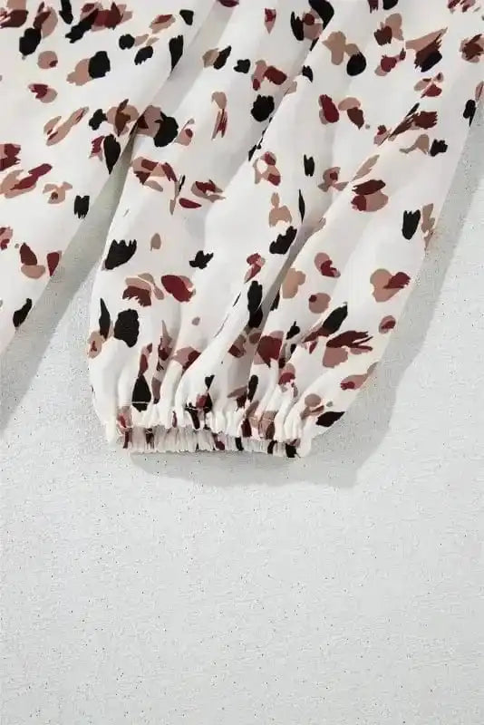 Leopard Luxe Pleated Blouse