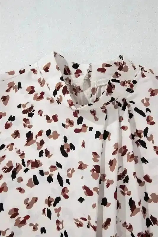 Leopard Luxe Pleated Blouse