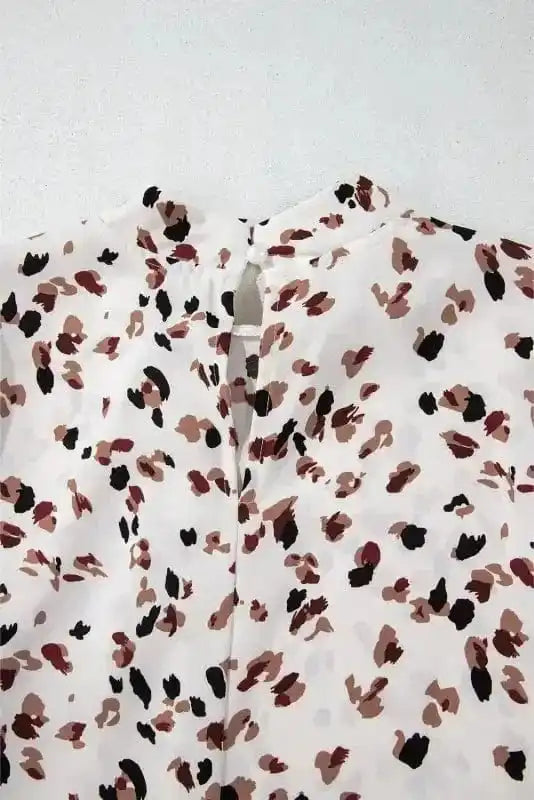 Leopard Luxe Pleated Blouse