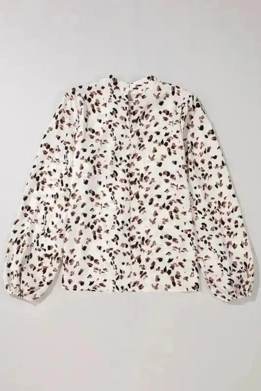 Leopard Luxe Pleated Blouse