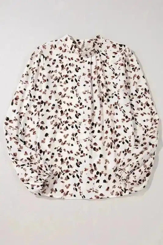Leopard Luxe Pleated Blouse