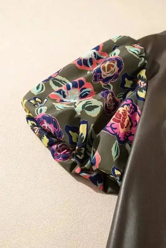 Lucky Bloom Leatherette Blouse
